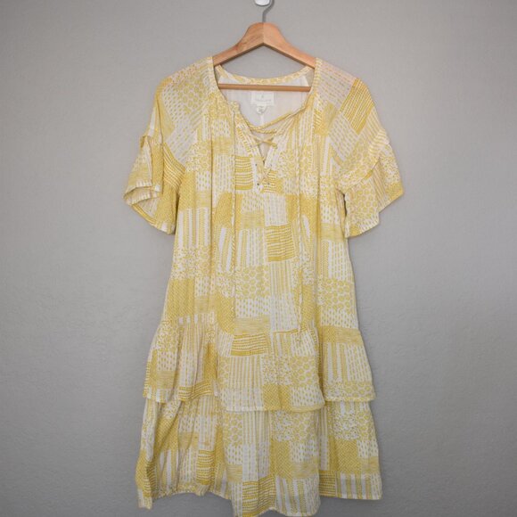 Caslon Ruffle Patchwork Mini Dress - Picture 3 of 16